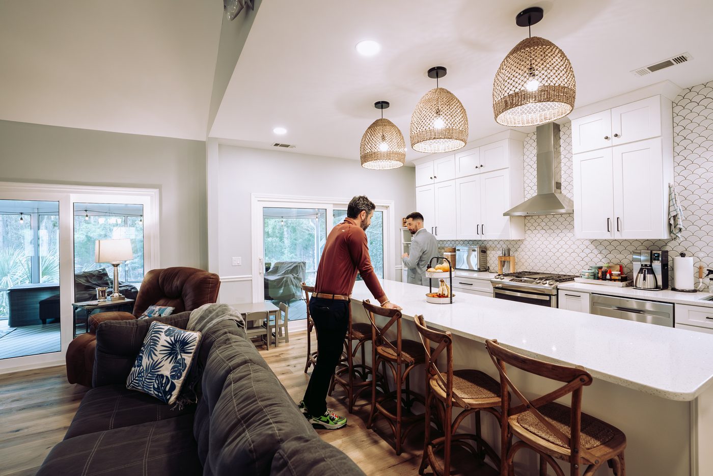 Chris Lawlor and Seaport broker Ben Bluemle on a broker tour of a listing