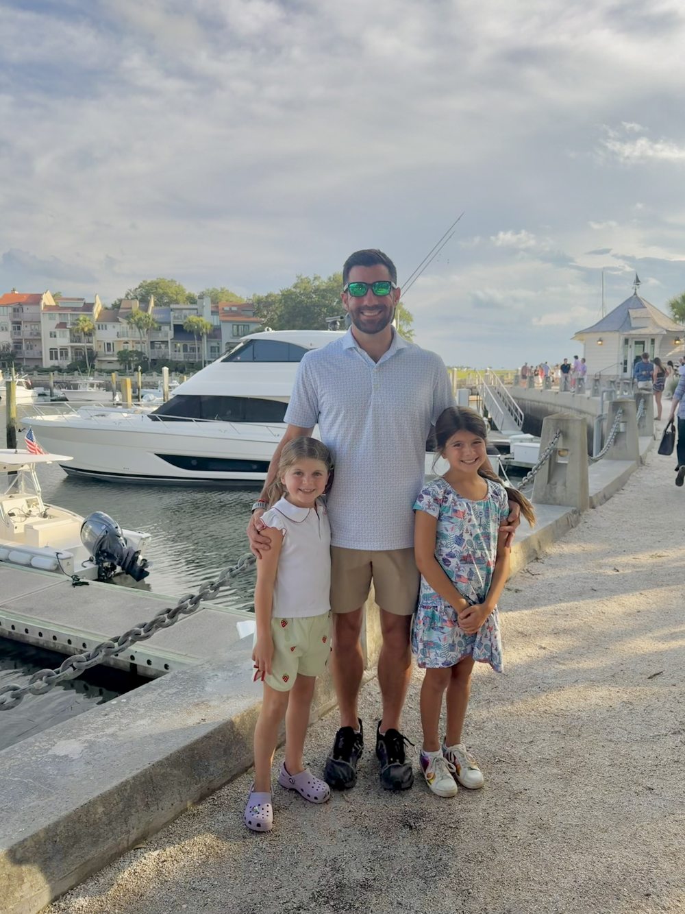 Chris and his girls on the waterfront